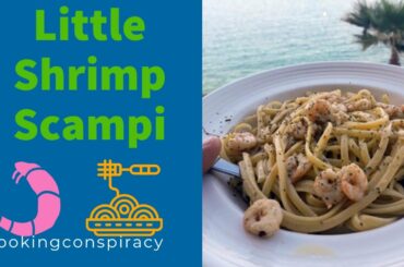 Shrimp Scampi: Little Shrimp and Linguine in a Lemon Butter Garlic White Wine Sauce