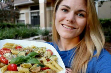 Brown Rice Quinoa Pesto Pasta with Italian Chicken Sausage - Recipes for Endurance Athletes