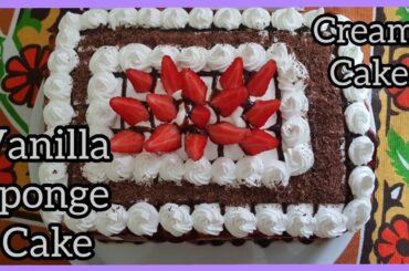 2in1 cake recipe | Vanilla sponge cake and Cream cake | Step by step recipe | Life in Italy | 2020