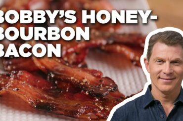 Honey-Bourbon Glazed Bacon with Bobby Flay | Food Network