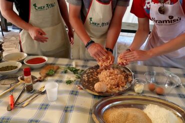 COOKING CLASS IN ITALY MAKING PASTA ARANCINI TOO