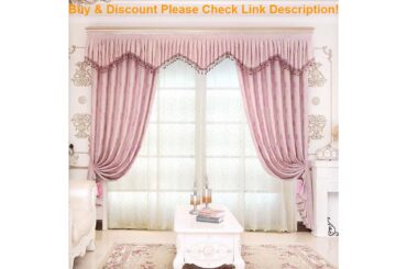 Deal Curtain Fabrics Pink Curtains for Bedroom European Jacquard  Shade Curtains for Living Room Wi