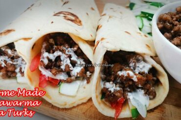 HOME MADE SHAWARMA ALA TURKS WITH SHAWARMA BREAD AND GARLIC MAYO SAUCE!!!