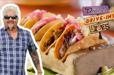 Guy Fieri Tries DUCK TONGUE Tacos (from #DDD) | Food Network