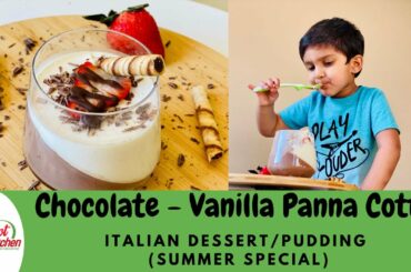 How To Make Easy Yummy Creamy Chocolate – Vanilla Panna Cotta | pudding | Italian Dessert