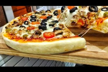 THE BEST NO YEAST PIZZA YOU'LL EVER EAT | NO WAIT | INSTANT PIZZA DOUGH | MINCED MEAT PIZZA