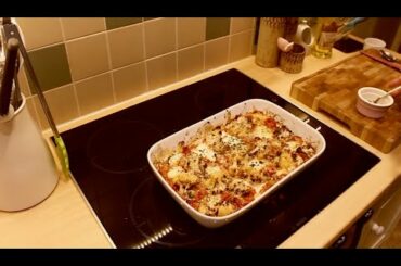 Cauliflower Pizzaiola. An Italian style vegetarian meal that is cooked in one dish.