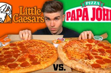 PAPA JOHNS vs. LITTLE CAESARS PIZZA MUKBANG