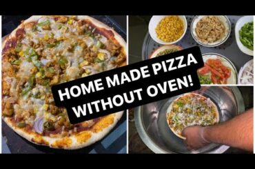 HOW TO MAKE PIZZA AT HOME WITHOUT OVEN!!! | Isma Imran