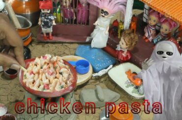 creamy chicken pasta // pasta alfredo//village mini cooking show//MFCV// mini food cooking video