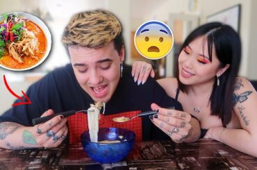 MY ITALIAN BOYFRIEND TRIES AN ASIAN MEAL!