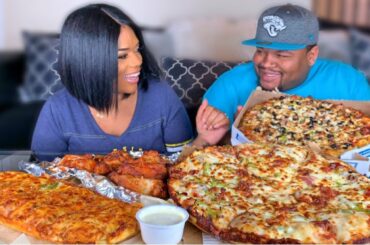 DOMINO’S PIZZA MUKBANG| MY HUSBAND QUZZING ME ON MALE PRODUCTS 🤣