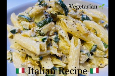 Courgette Penne Italian Recipe | Pasta Zucchini | Vegetarian Recipes | Italian Homemade Recipes