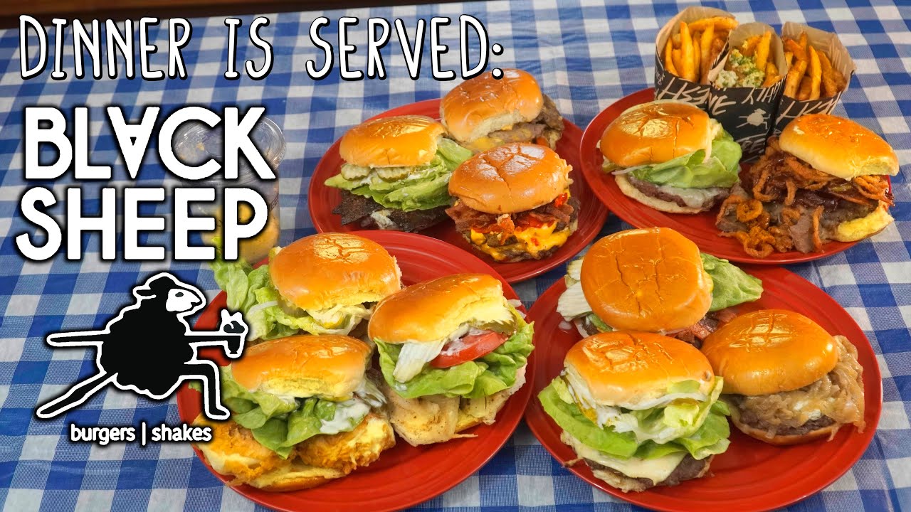 Black Sheep Gourmet Burgers Challenge w/ Truffle Fries and Cookie Dough!! Black Sheep Gourmet Burgers Challenge w/ Truffle Fries and Cookie Dough!!