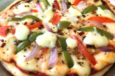 बिना चीज़,बिना यीस्ट,बिना Oven,Veg Pizza Without Cheese | No Yeast, No Maida veg pizza in Kadhai