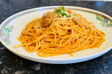 Spaghetti pasta with meatball | Easy steps to cook at home | Italian dish