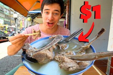 CRAZY $1 STREET FOOD in Taiwan!! CHEAPEST Taiwanese Food on Dihua Old Street, Taipei!
