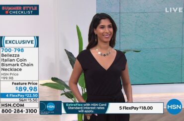 Bellezza Italian Coin Graduated Bismark Chain Necklace