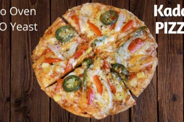 No Yeast No Oven Pizza Recipe For Lockdown | Kadai Pizza Recipe | Homemade Pizza Recipe | Veg Pizza
