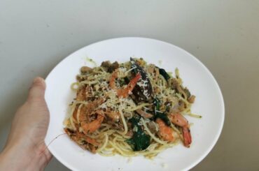 Easy Home-made Seafood pesto pasta | MAJO YOUniversity |Cooking