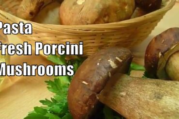 Pasta with Mushrooms Fresh Porcini mushrooms italian food