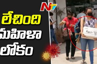 మందు భామలు | Girls Stand in Queue at Hyderabad Wine Shops | NTV