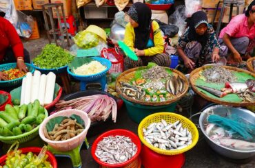 Amazing Local Fresh Food Market Scenes, Street Market Food And People Activities