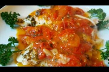 Sea Brean in a cherry's tomatoes sauce - Just 6 minutes cooking time 😱