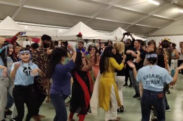 Tasting Regional Food  & Teaching Regional Dances to Audience..Aviano Festival, Italy 2019