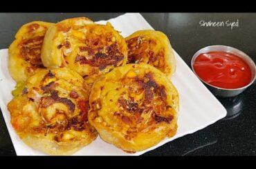 no yeast no oven pizza pinwheel - delicious pizza dinner rolls for iftar|tawa pizza pinwheel chicken