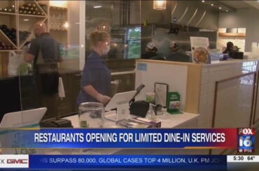 Restaurants beginning to open in-restaurant dining