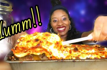 EXTRA CHEESY BIG LASAGNA FEAST ITALIAN FOOD MUKBANG EATING SHOW!