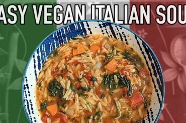 SUPER SIMPLE VEGAN ITALIAN SOUP RECIPE | Orzo Spinach Soup