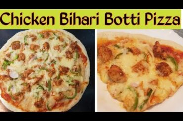 Chicken Bihari Pizza, Delicious pizza, complete Recipe step by step by cooking with mehreen
