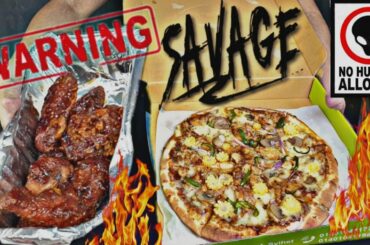 "Warning"⚠️messy eating ( Italian chicken pizza, Dirty wings ) badboi asmr