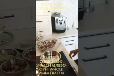 Covid cooking! Pancetta, chicken and spinach Alfredo! Recipe from Food & Wine magazine!