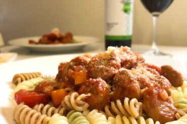 Spicy Sausage Tomato Pasta x Montepulciano d'Abruzzo スパイシーソーセージのトマトパスタ x モンテプルチャーノダブルッツォ