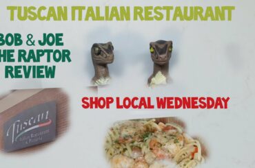 Dinosaurs Try Authentic Italian Restaurant Tuscan Willowick Food Review Shop Local Bob the Raptor