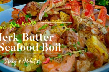 HOW TO MAKE JERK BUTTER SEAFOOD BOIL AT HOME ||COOK WITH ME |KERRIANNSKRAVINGS
