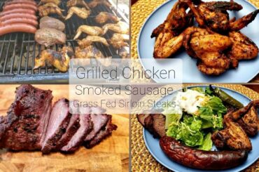 Grilled Chicken Wings | BBQ Wings | Smoked Sausage | Sirloin Steak | How to | Cooking With Thatown2