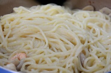 Trending Shrimp creamy Carbonara with mushrooms (Pinoy Style) (italian inspired)