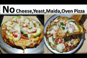 100% Atta Pizza | Lockdown recipe | kadai pizza | No yeast,cheese, Maida,Oven | Veg Pizza recipe
