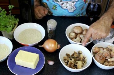 Italian style mixed porcini mushroom risotto.