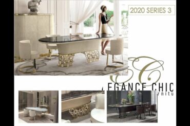 ELEGANCE CHIC Le Grande Collection Gold Plated &amp; Polished Steel Dining Sets