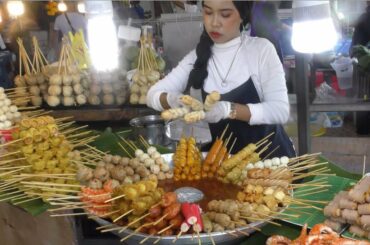 Thailand Street Food. Naka Market in Phuket. The Weekend Market