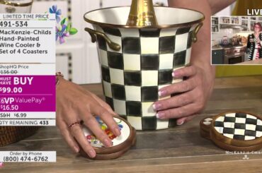 MacKenzie-Childs Hand-Painted Wine Cooler & Set of 4 Coasters | MacKenzie-Childs: 3rd Anniversar...