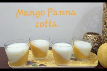 Mango Panna Cotta / Mango Panna cotta without gelatin / Mango pudding / by cooking with fa