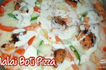 Malai Boti Pizza Without Oven Recipe By Chop And Shop | No Oven Pizza |