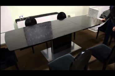 Modern Black Lacquer Crocodile Dining Table w/Butterfly Extension | (866)397-0933