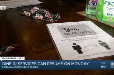 Dine-in services can resume on Monday